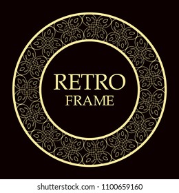 Retro ornamental round frame, Circular ornament design element