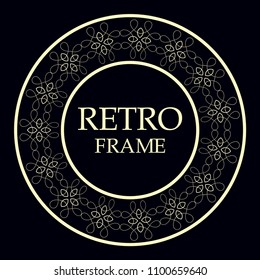 Retro ornamental round frame, Circular ornament design element