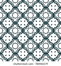 Retro ornamental seamless pattern. Flourished ornate background. Luxury elegant ornament. Vintage element. Template for design. Vector illustration