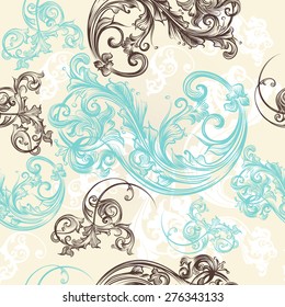 Retro ornamental seamless wallpaper pattern