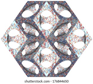Retro Ornamental Subtraction Of Cube And Sphere Vector 38