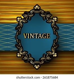 retro ornate gold frame menu design