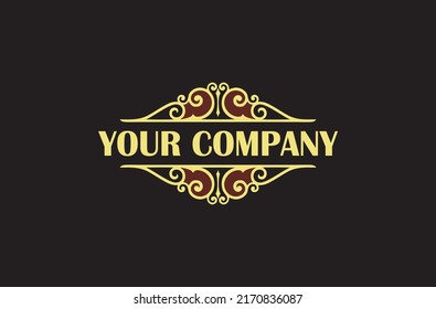 Retro ornate monogram emblem luxury logo