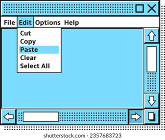 Retro os window. Old pc interface template