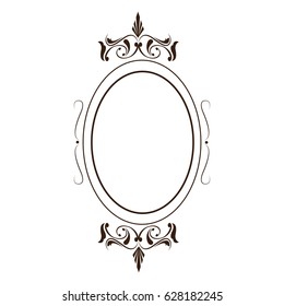 retro oval frame classic ornate element line design