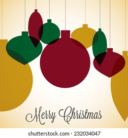 Retro overlay Christmas bauble in vector format.