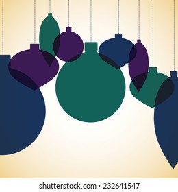 Retro overlay Christmas bauble in vector format.