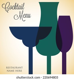 Retro overlay cocktail card in vector format.