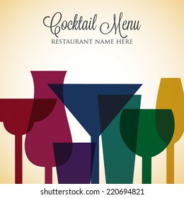 Retro overlay cocktail card in vector format.