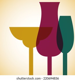 Retro overlay cocktail card in vector format.