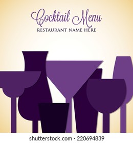 Retro overlay cocktail card in vector format.