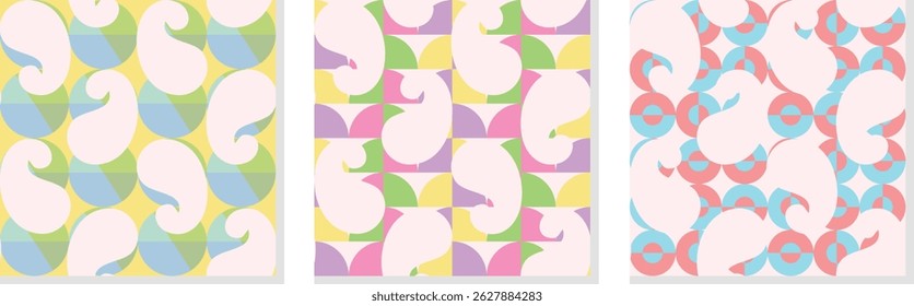 Retro paisley playful seamless pattern. Cute colourful boho hand made backdrop ideas for templates, wall paper, textile, wall paper, gift wrapping. Vector illustration. 