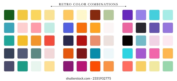 Retro palette. Trend color palette guide template. An example of a color 

palette. Forecast of the future color trend. Match color 

combinations. Vector graphics. Eps 10.