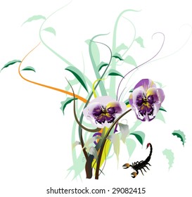 Retro Pansy flower