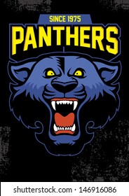 retro panther mascot design