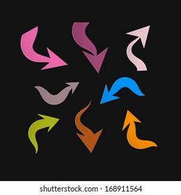 Retro Paper Arrows on Black Background