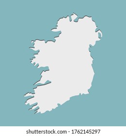 Retro paper cut style of Ireland map, Vector illustration