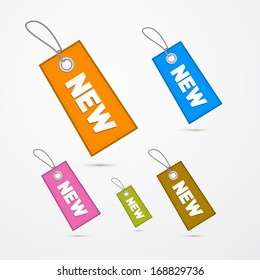 Retro Paper Labels, Tags With Strings and Title New