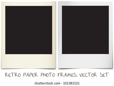 retro paper photo frames templates set