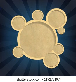 Retro Paper Web Design Bubbles With Gradient Mesh, Vector Illustration