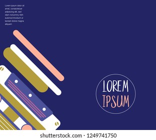 Retro party 80's banner, cover or invitation card with cassete tape. Old style vector poster