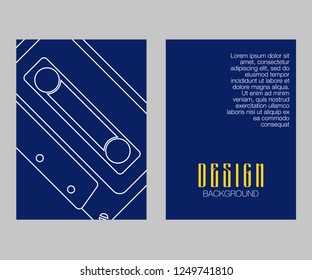 Retro party 80's banner, cover or invitation card with cassete tape. Old style vector poster