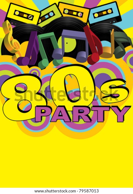 Retro Party Background Audio Cassette Tapes Stock Vector (Royalty Free ...