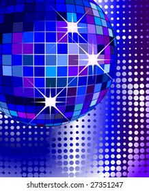 retro party background with disco ball