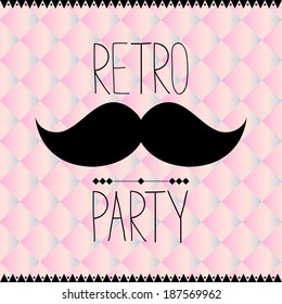 Retro party design with mustache