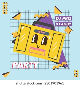 RETRO PARTY DESIGN VECTOR ELEMENT POSTER
