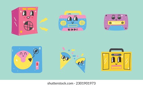 RETRO PARTY DESIGN VECTOR ELEMENT POSTER