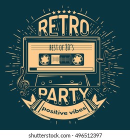 Retro party emblem