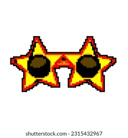 retro party glasses game pixel art retro vector. bit retro party glasses. old vintage illustration
