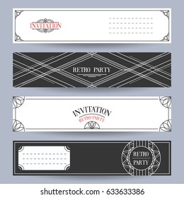 Retro Party invitation card in the style of the 1920s. Vector illustration. Art Deco.