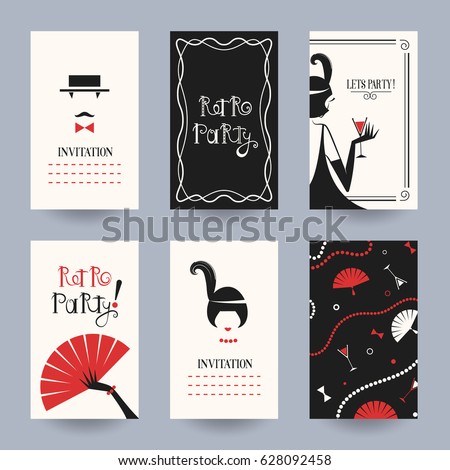 retro party invitation card style 1920 s stock vector royalty free