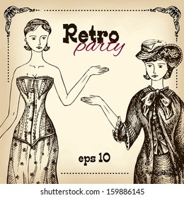 Retro party invitation design 