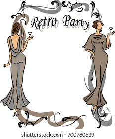 Retro party invitation design.
