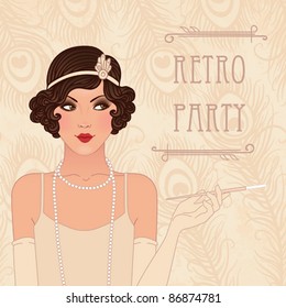 Retro party invitation design