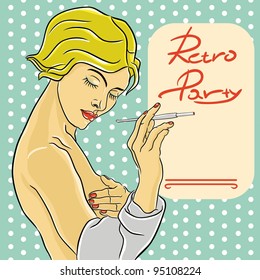 Retro party invitation design