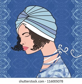 Retro party invitation design with a flapper girl (20's style)