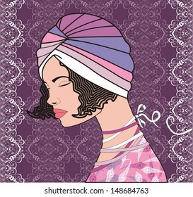 Retro party invitation design with a flapper girl (20's style)