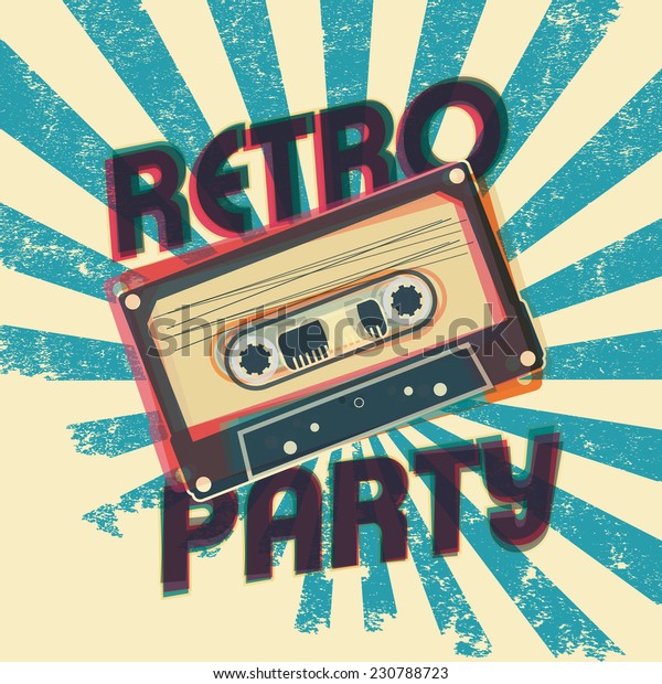 Retro Party Music Poster Design Vintage Stock Vector (Royalty Free ...