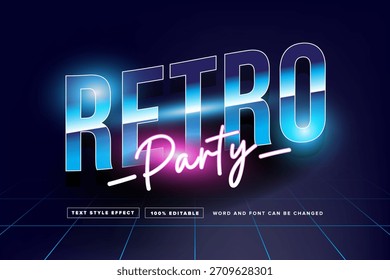 Efecto de texto Retro Party Neon Light editable