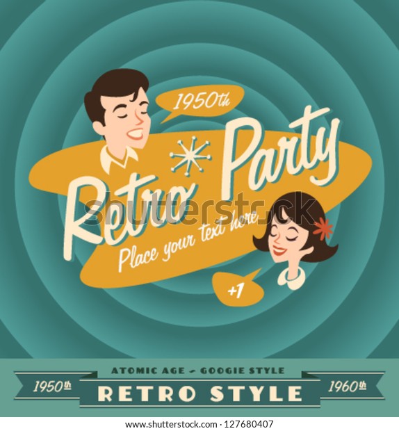 Retro Party Poster Stock Vector (Royalty Free) 127680407