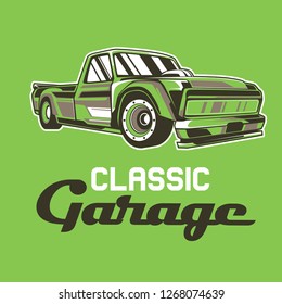 Retro party poster with car. Vector illustration - Vector 