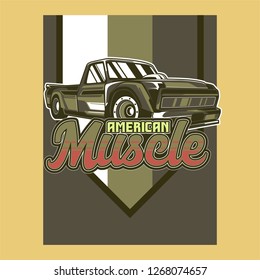 Retro party poster with car. Vector illustration - Vector 