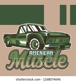 Retro party poster with car. Vector illustration - Vector 