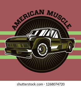 Retro party poster with car. Vector illustration - Vector 
