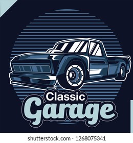 Retro party poster with car. Vector illustration - Vector 
