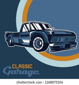 Retro party poster with car. Vector illustration - Vector 